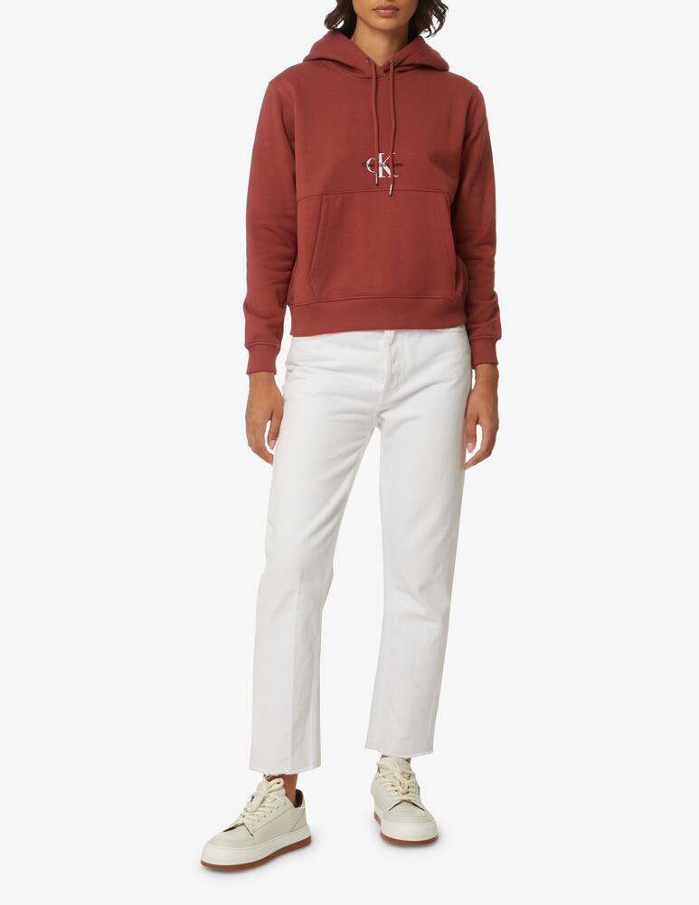 rinascente Calvin Klein Jeans Monogram cotton blend hoodie - Red