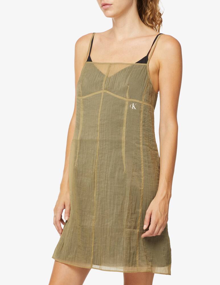 rinascente Calvin Klein Jeans Abito mini senza maniche in organza - Beige