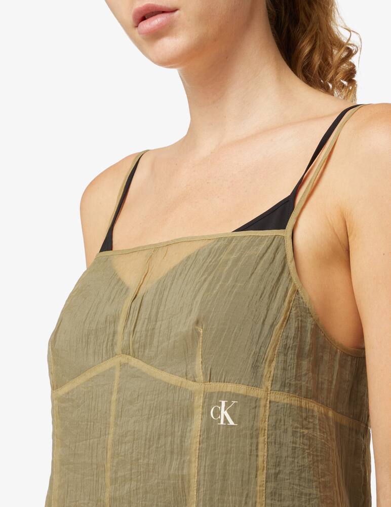 rinascente Calvin Klein Jeans Abito mini senza maniche in organza - Beige