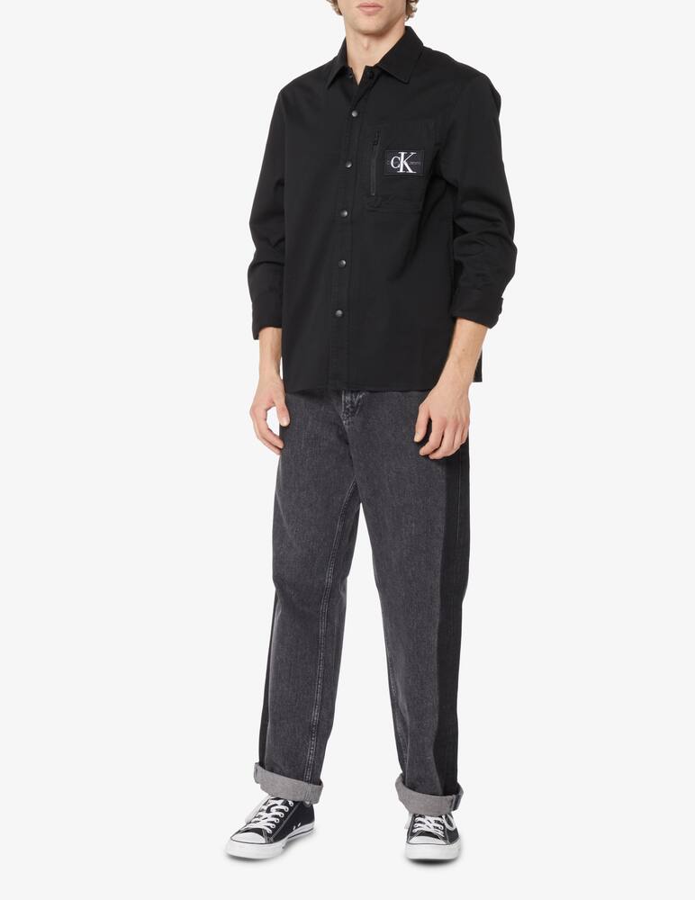 rinascente Calvin Klein Jeans Badge cotton overshirt - Black