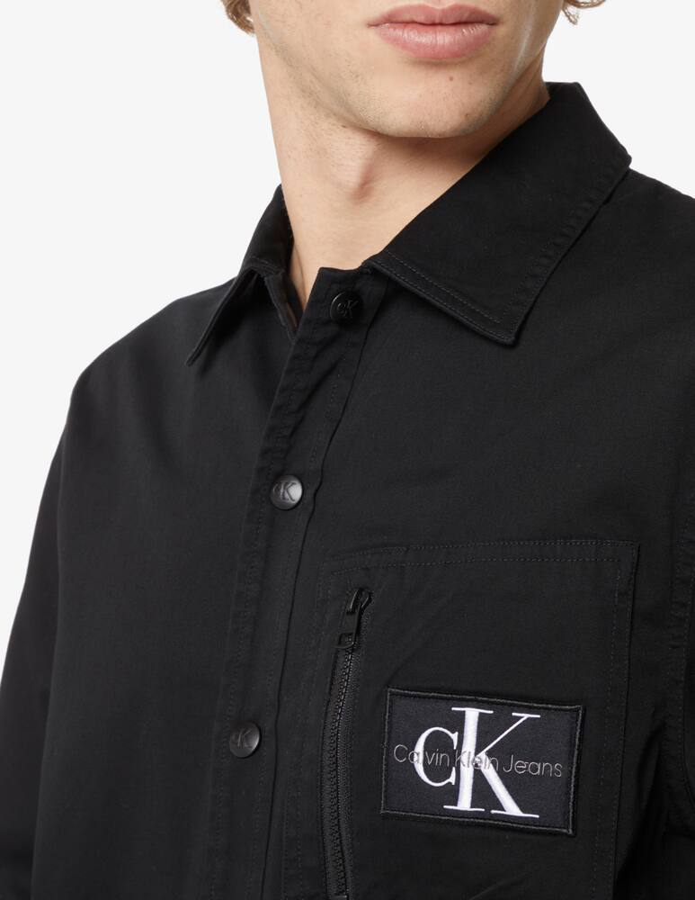 rinascente Calvin Klein Jeans Badge cotton overshirt - Black