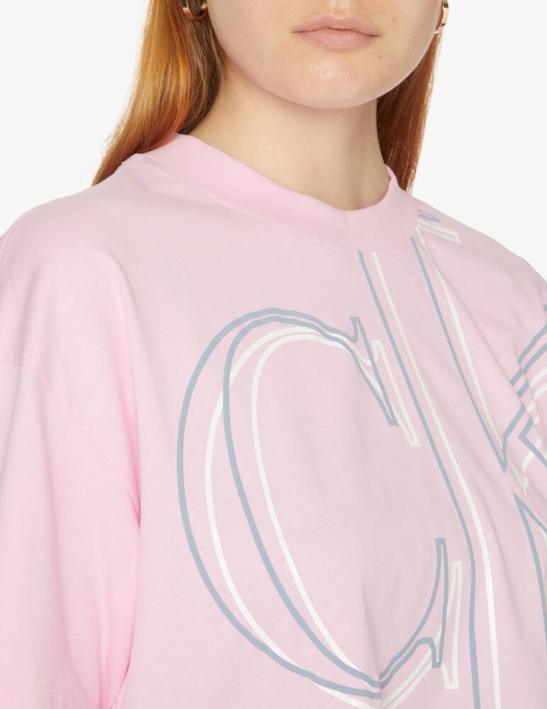 rinascente Calvin Klein Jeans T-shirt crop in cotone con logo - Rosa