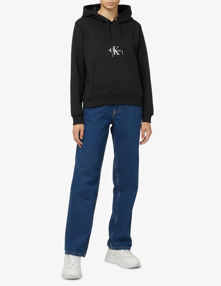 rinascente Calvin Klein Jeans Felpa con cappuccio in misto cotone Monogram - Nero