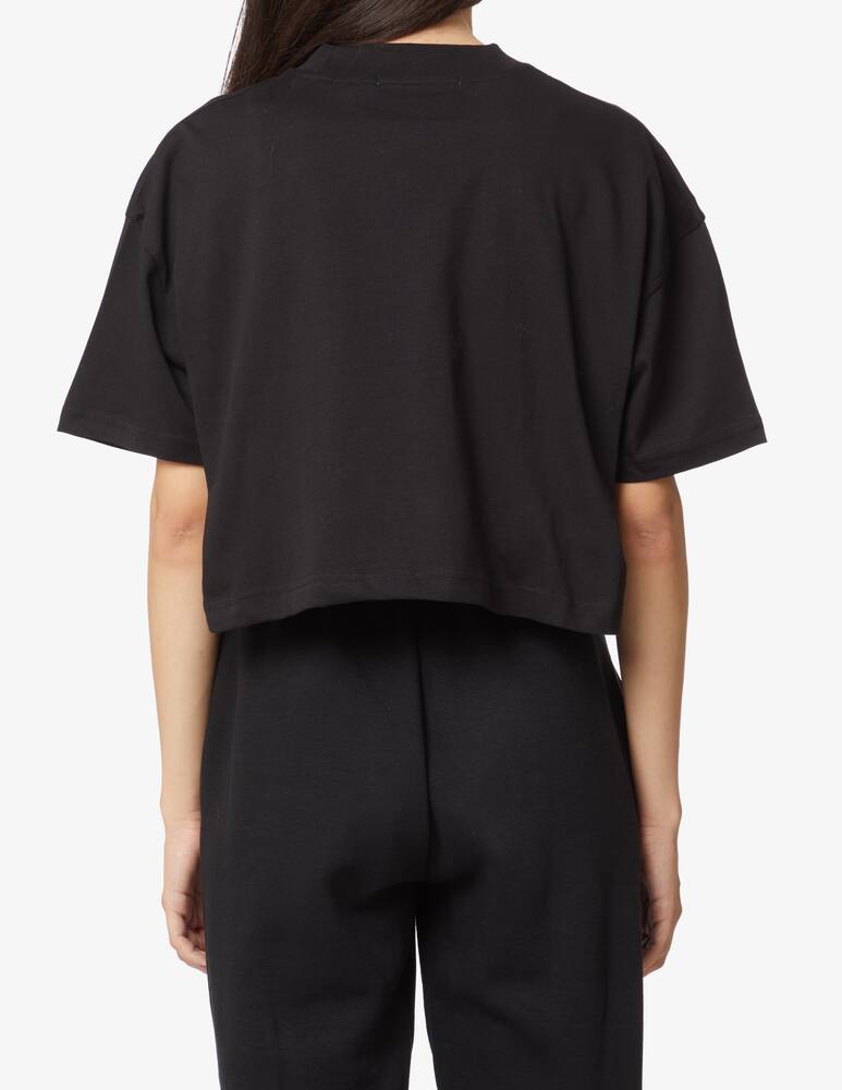 rinascente Calvin Klein Jeans Cotton crop logo t-shirt - Black