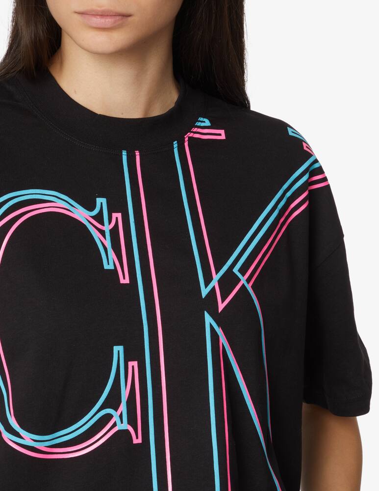 rinascente Calvin Klein Jeans Cotton crop logo t-shirt - Black