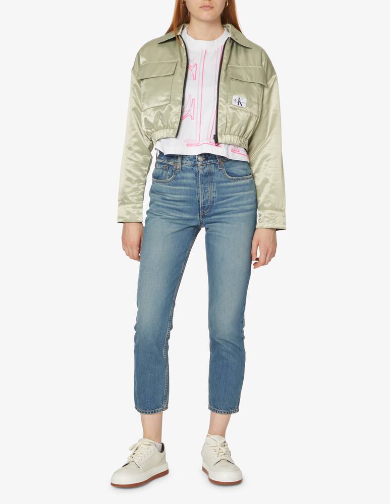rinascente Calvin Klein Jeans Satin reversible cropped jacket - Olive