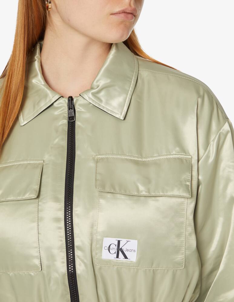 rinascente Calvin Klein Jeans Satin reversible cropped jacket - Olive