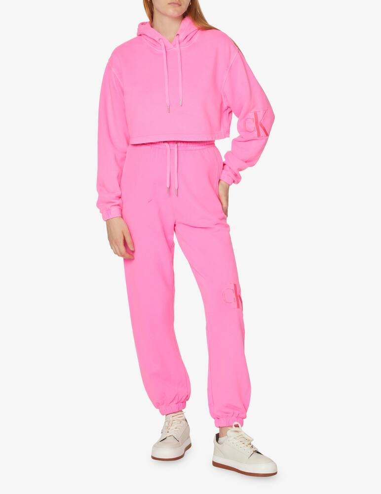 rinascente Calvin Klein Jeans Felpa cropped in cotone con cappuccio  - Rosa