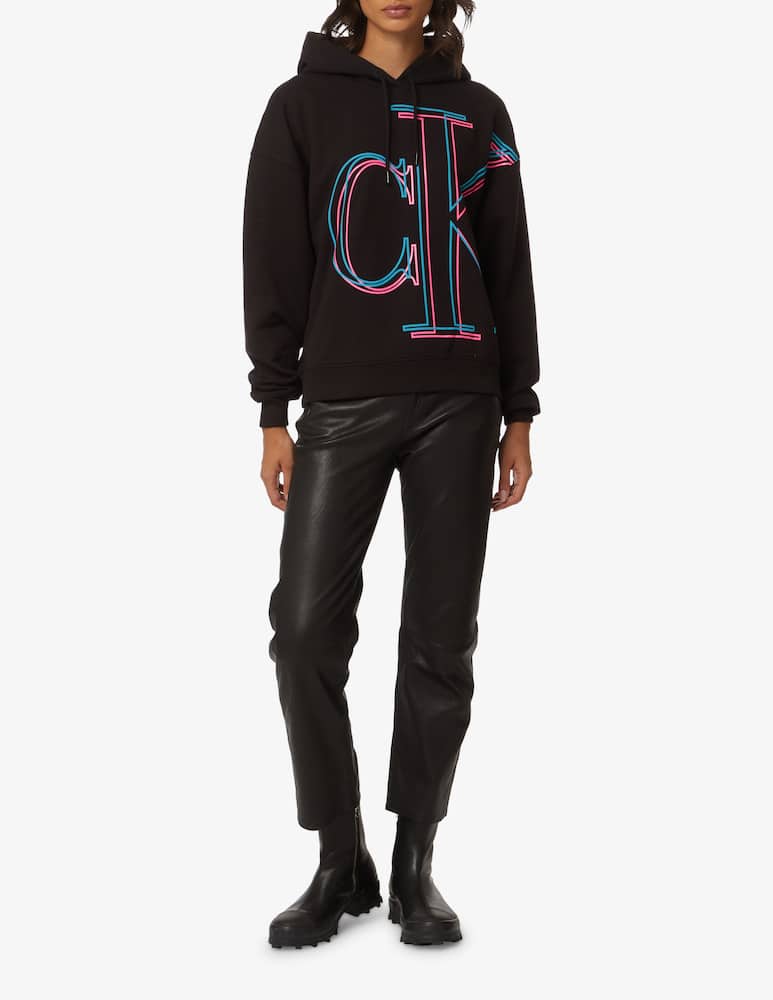rinascente Calvin Klein Jeans Felpa in cotone con cappuccio - Nero