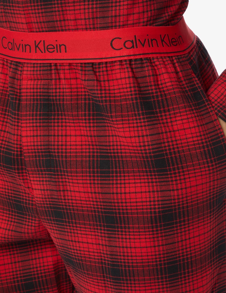 Shop Calvin Klein L/s pant flannel pajamas set check Multi on Rinascente