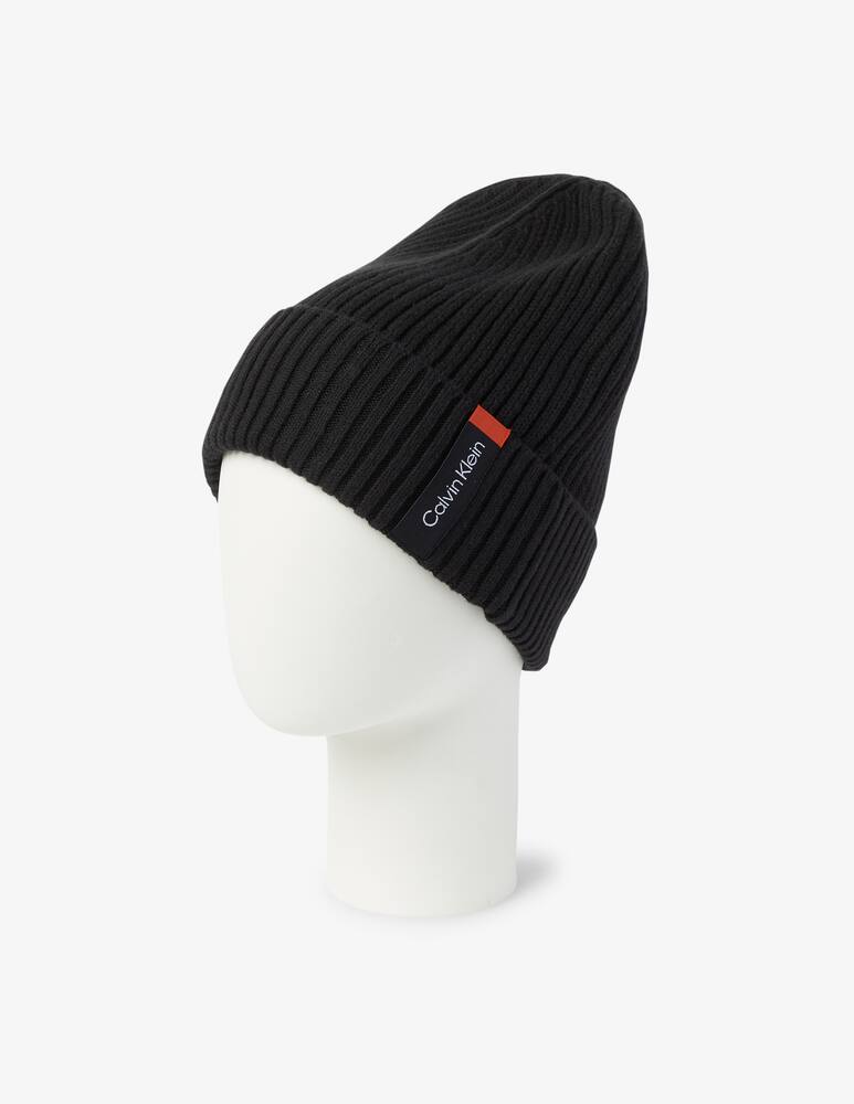 rinascente Calvin Klein Classic cotton rib scarf and beanie - Black