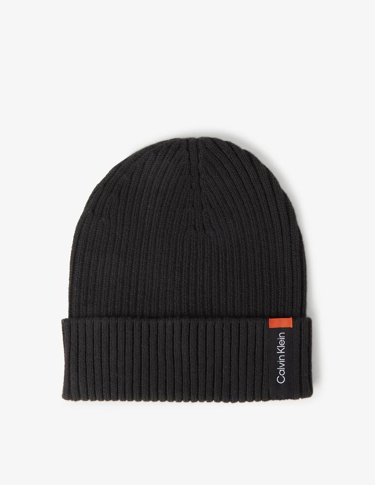 rinascente Calvin Klein Classic cotton rib scarf and beanie - Black