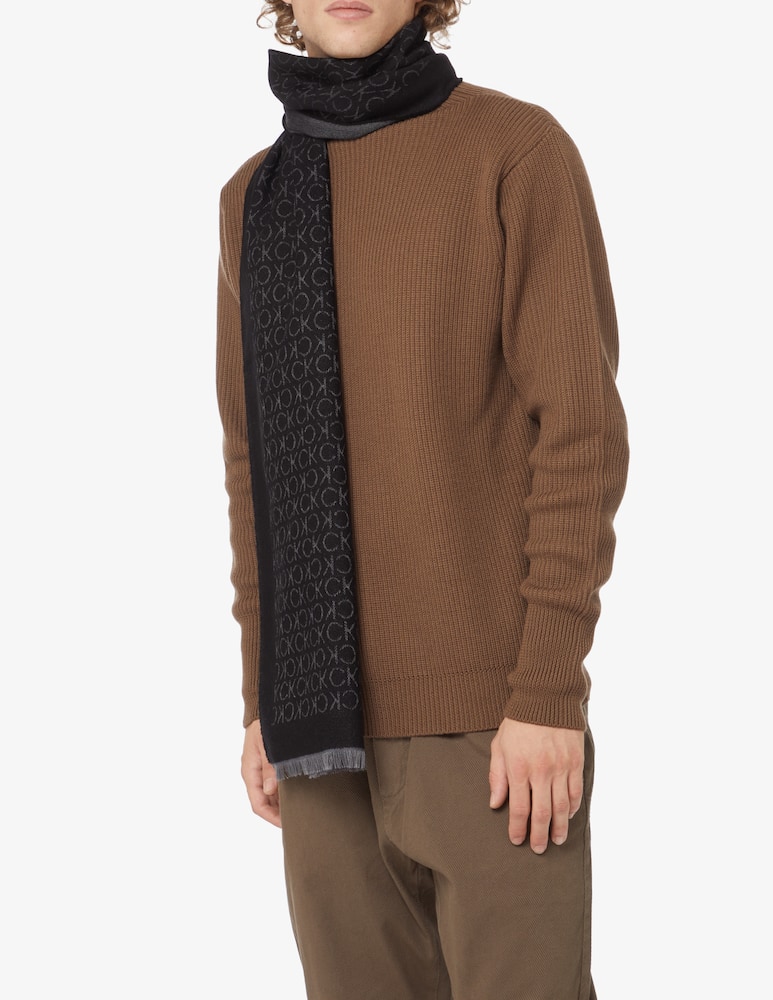 Calvin Klein Wool blend scarf - Black - picture 2 Calvin Klein Wool blend scarf - Black - picture 2