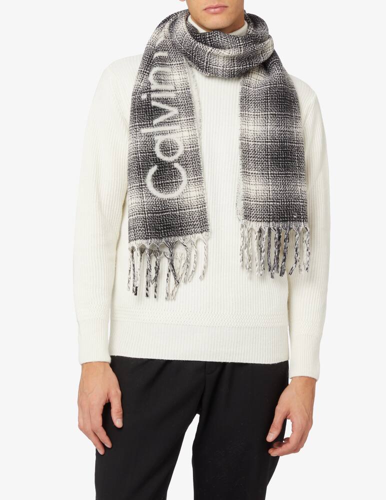 rinascente Calvin Klein Sciarpa a scacchi in misto lana - Nero