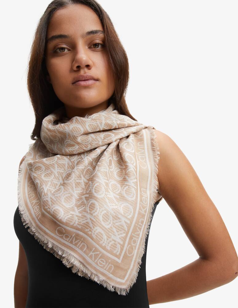 rinascente Calvin Klein Monogram Jacquard Scarf - Beige