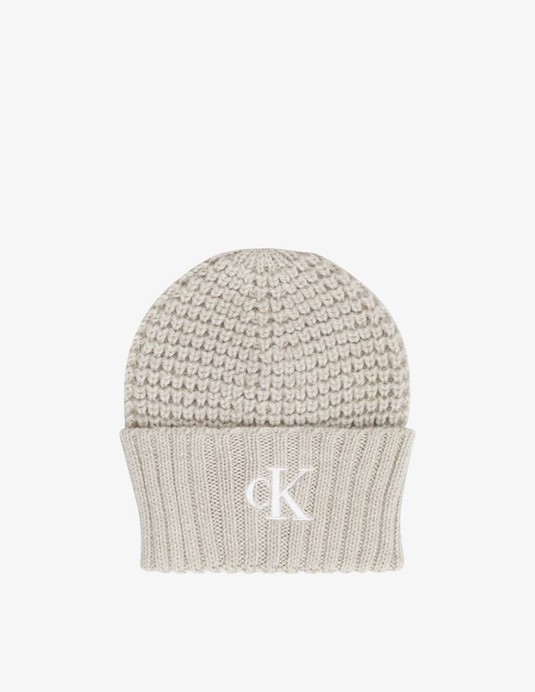 rinascente Calvin Klein Jeans Waffle beanie and scarf - White
