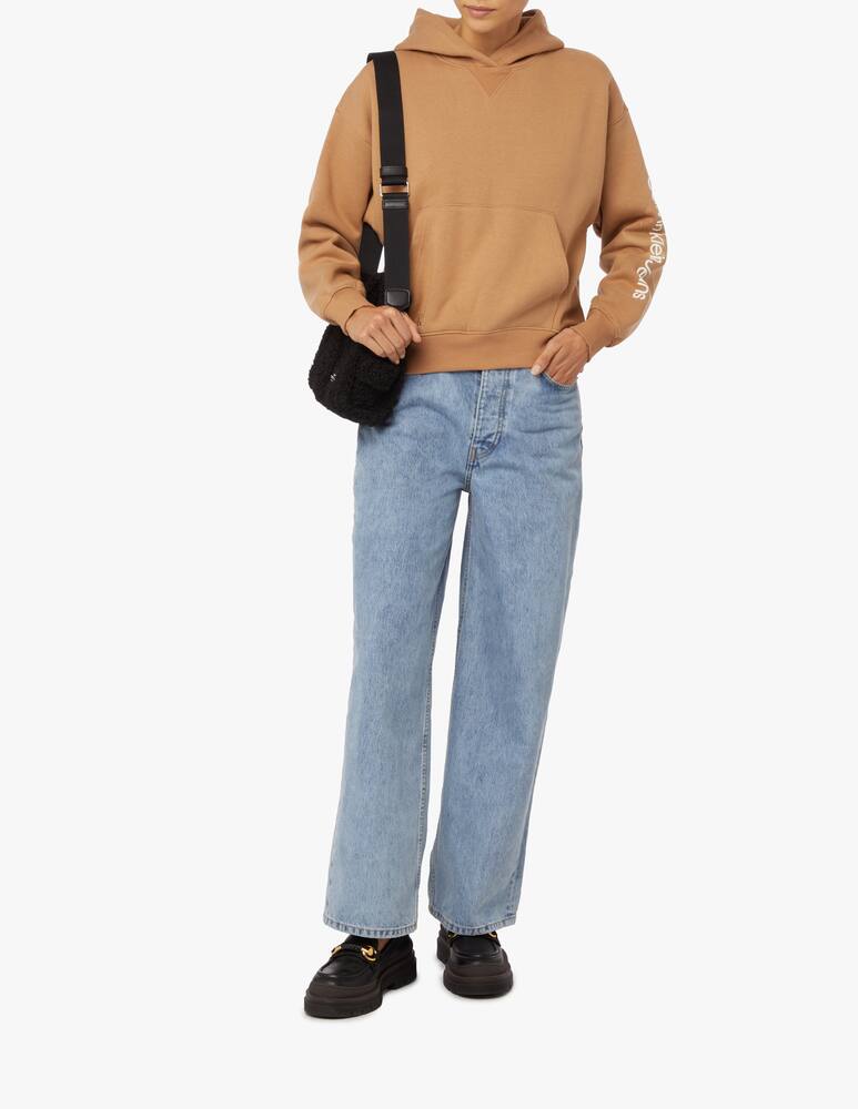 rinascente Calvin Klein Jeans Cropped hoodie with logo on the arm - Brown