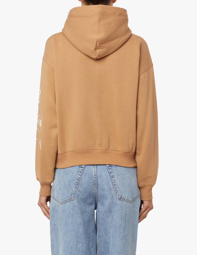 rinascente Calvin Klein Jeans Cropped hoodie with logo on the arm - Brown