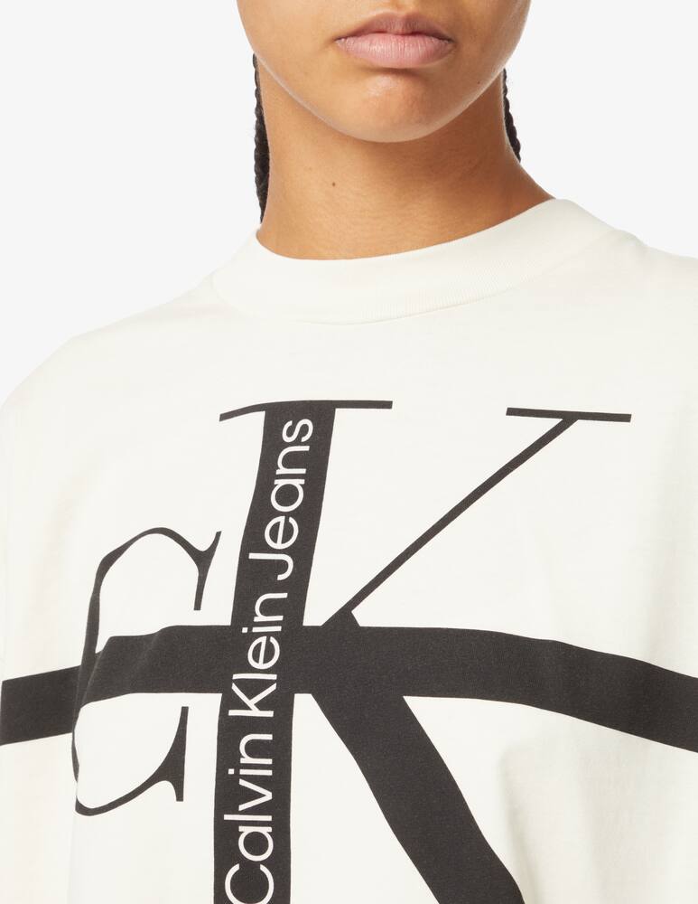 rinascente Calvin Klein Jeans Felpa crop logo grande - Bianco