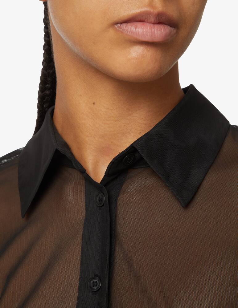 rinascente Calvin Klein Jeans Camicia trasparente logo - Nero