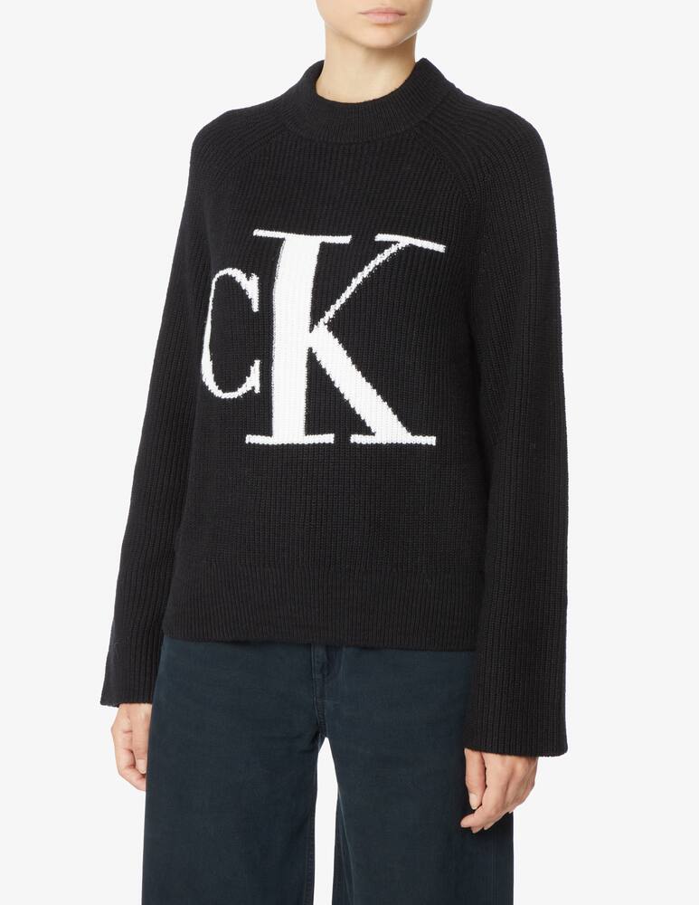 rinascente Calvin Klein Jeans Crewneck t-shirt with big logo - Black