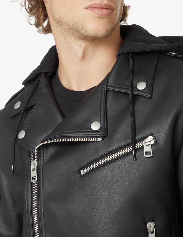 rinascente Calvin Klein Jeans Eco-leather biker jacket - Black