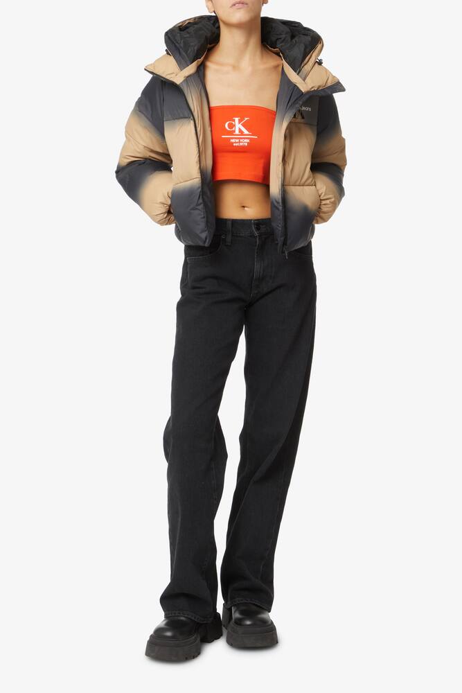 rinascente Calvin Klein Jeans Gradient crop down jacket - Black