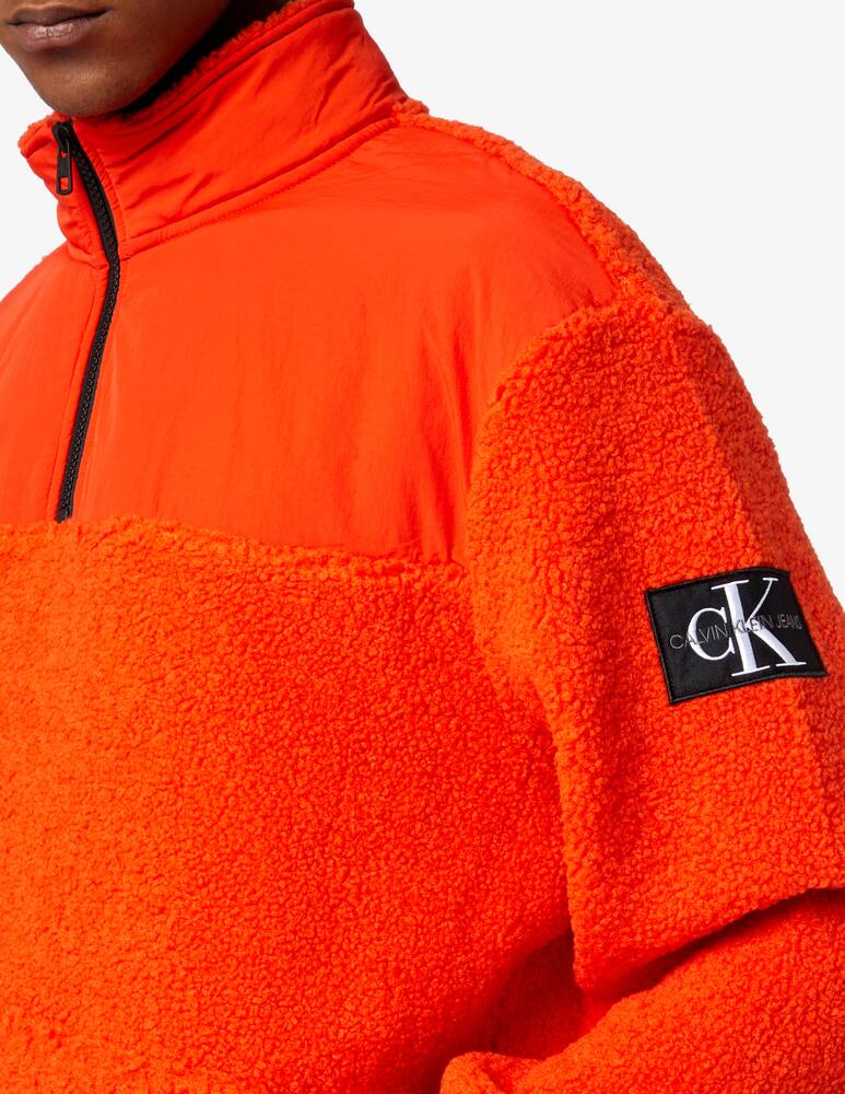 rinascente Calvin Klein Jeans Sherpa mzip badge sweater - Orange