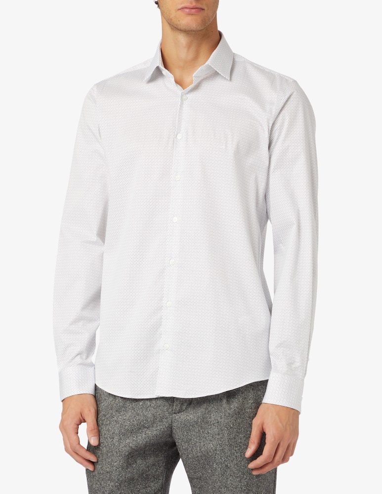 Calvin Klein Camicia stretch slim con stampa collo - Bianco - immagine 1 Calvin Klein Camicia stretch slim con stampa collo - Bianco - immagine 1