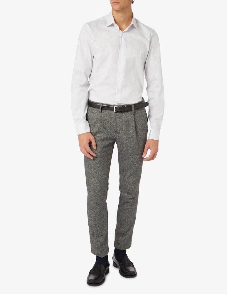 Calvin Klein Camicia stretch slim con stampa collo - Bianco - immagine 2 Calvin Klein Camicia stretch slim con stampa collo - Bianco - immagine 2