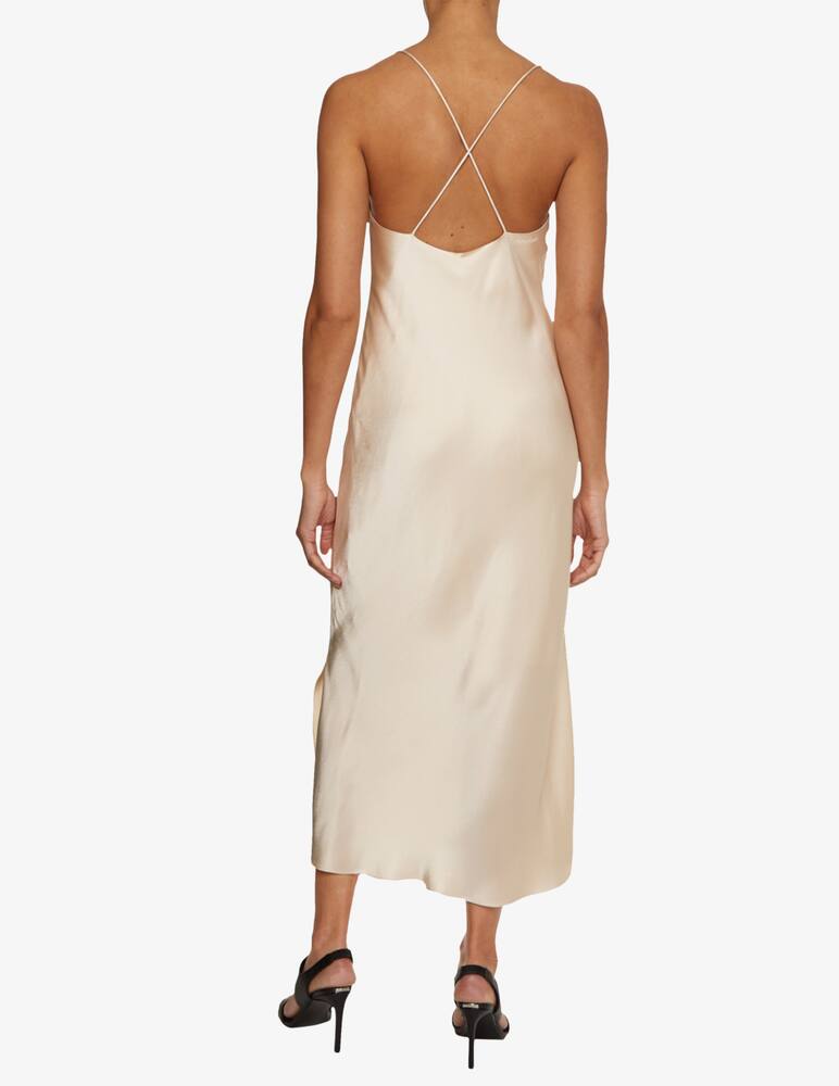 rinascente Calvin Klein Vestito midi in raso martellato - Beige