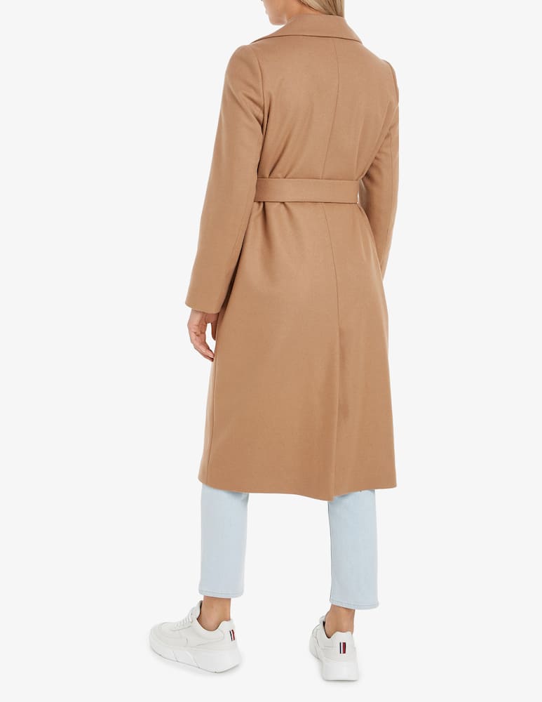 rinascente Calvin Klein Cappotto in lana Essential con cintura - Marrone