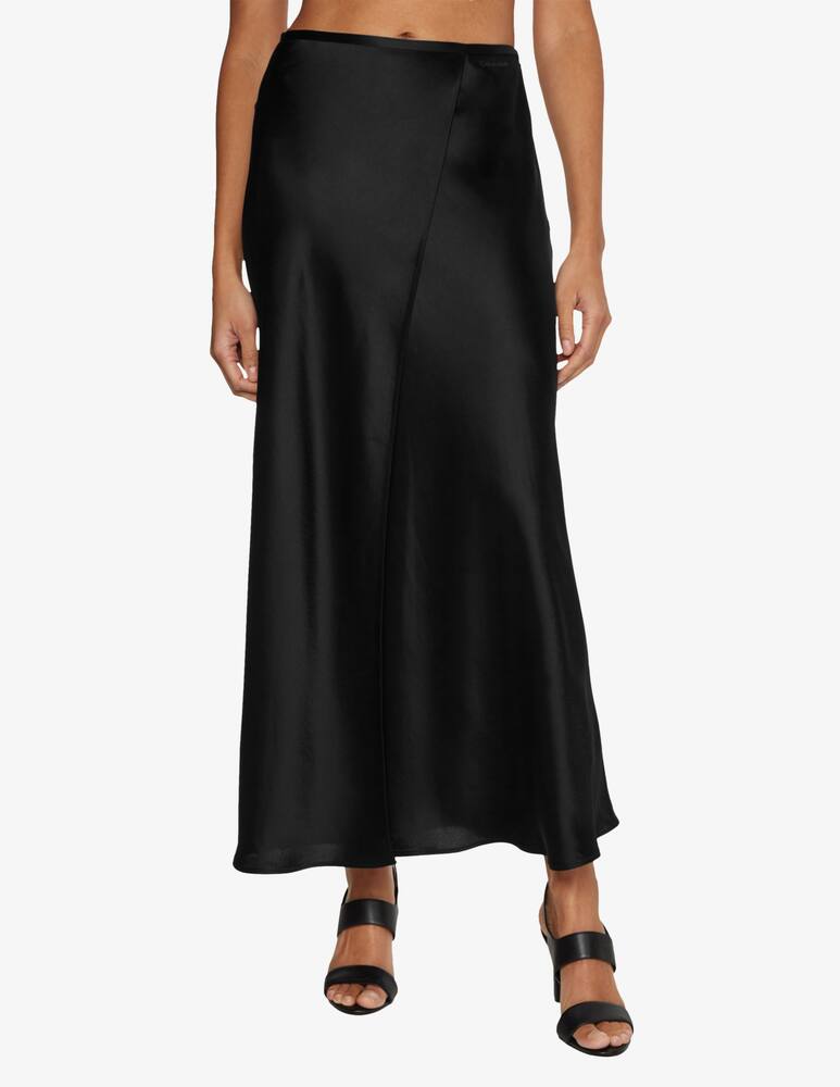 Calvin Klein Gonna in sateen martellato - Nero - immagine 1 Calvin Klein Gonna in sateen martellato - Nero - immagine 1