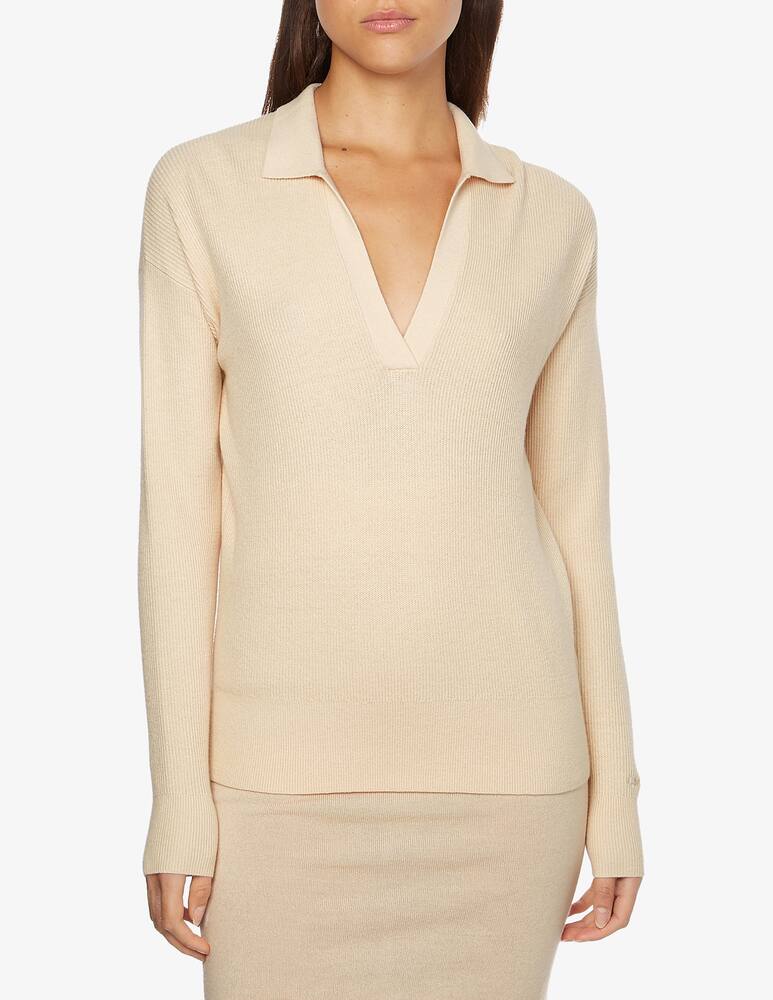Calvin Klein Rib V neck sweater - Beige - picture 1 Calvin Klein Rib V neck sweater - Beige - picture 1