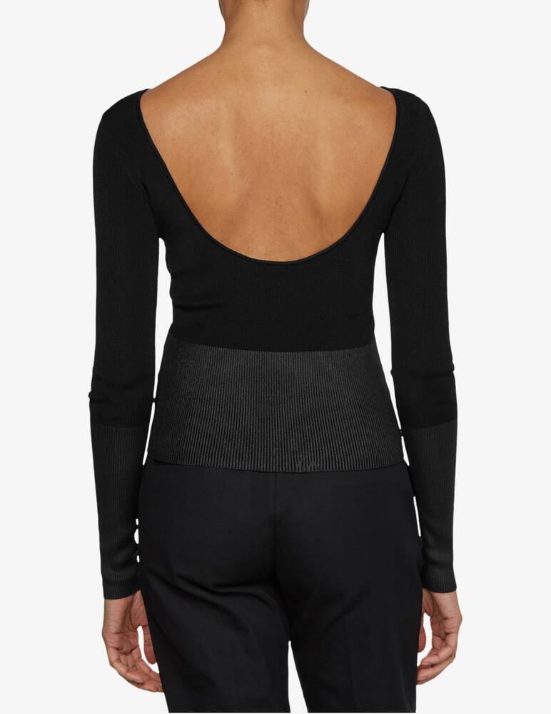 rinascente Calvin Klein Coated ribbed jacket open on the back - Black