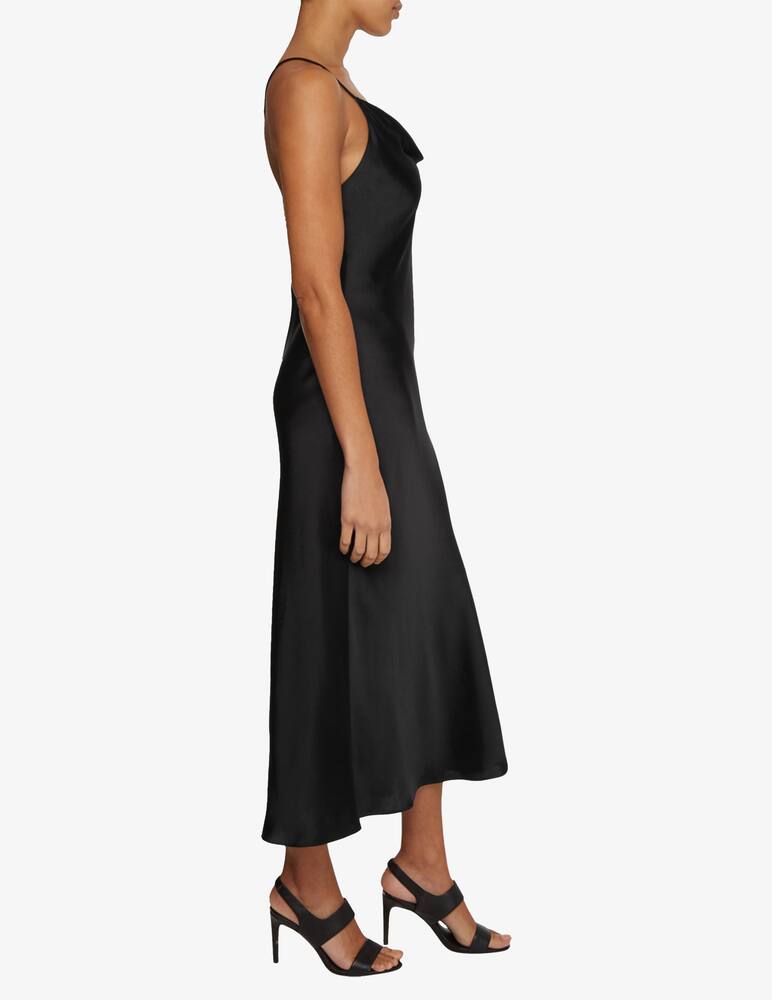 Calvin Klein Vestito midi in raso martellato - Nero - immagine 2 Calvin Klein Vestito midi in raso martellato - Nero - immagine 2
