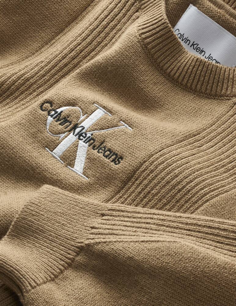 rinascente Calvin Klein Monogram cotton rib jumper - Beige