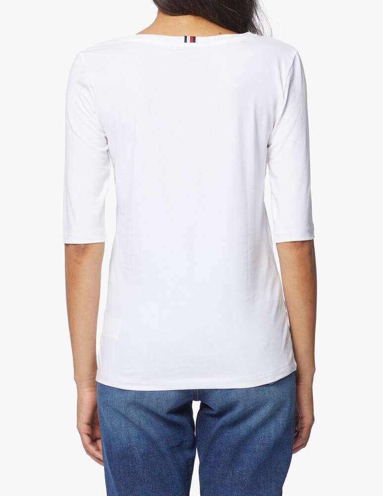 Tommy Hilfiger T-shirt in misto cotone a manica tre quarti - immagine 3 Tommy Hilfiger T-shirt in misto cotone a manica tre quarti - immagine 3