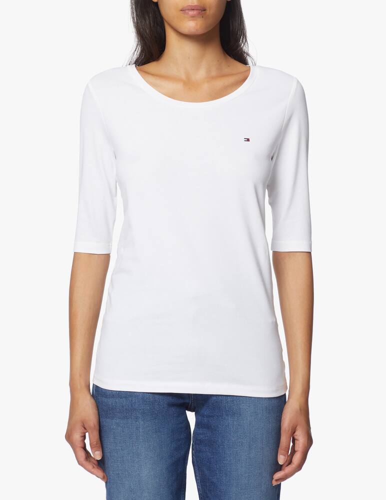Tommy Hilfiger T-shirt in misto cotone a manica tre quarti - immagine 4 Tommy Hilfiger T-shirt in misto cotone a manica tre quarti - immagine 4