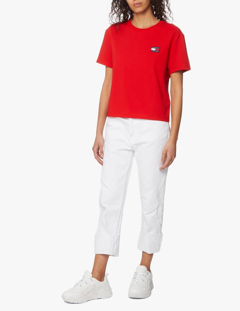 rinascente Tommy Jeans T-shirt in misto cotone con logo badge