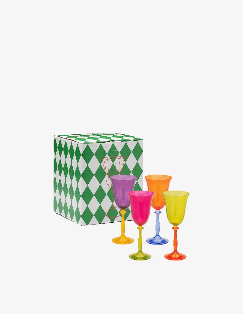rinascente Anna+Nina Set 4 Bicchieri da Vino Multicolore
