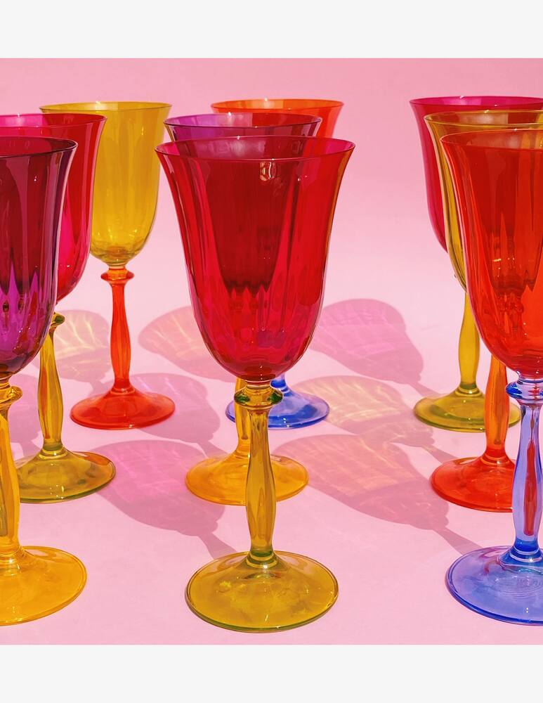 rinascente Anna+Nina Set 4 Bicchieri da Vino Multicolore