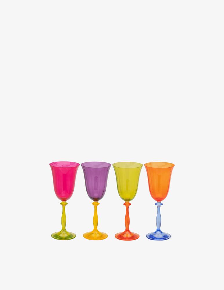 rinascente Anna+Nina Set 4 Bicchieri da Vino Multicolore
