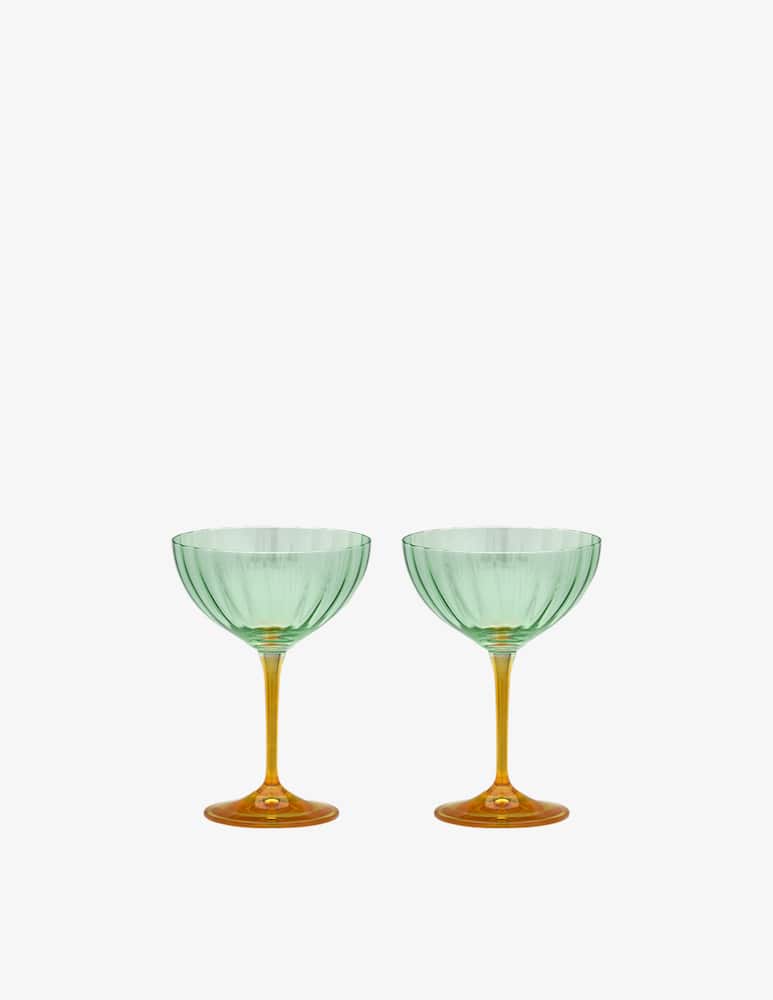 rinascente Anna+Nina Set of 2 Jazzy Orange Champagne Glasses