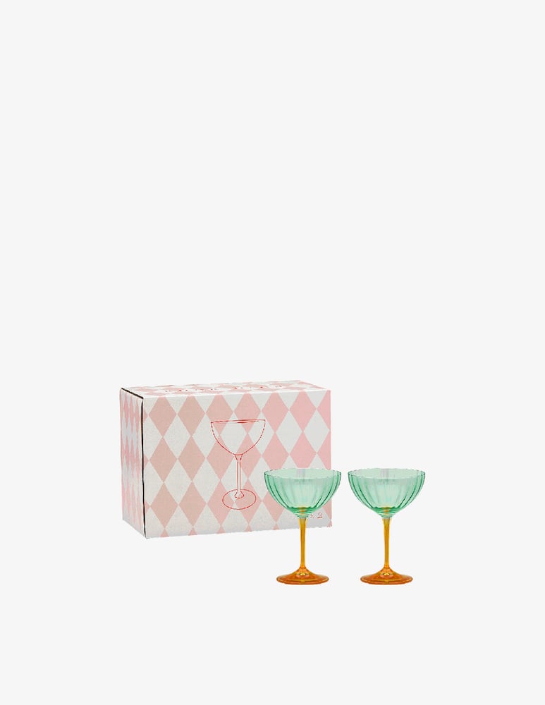 Anna+Nina Set 2 Bicchieri da Champagne Jazzy Arancia - immagine 2 Anna+Nina Set 2 Bicchieri da Champagne Jazzy Arancia - immagine 2