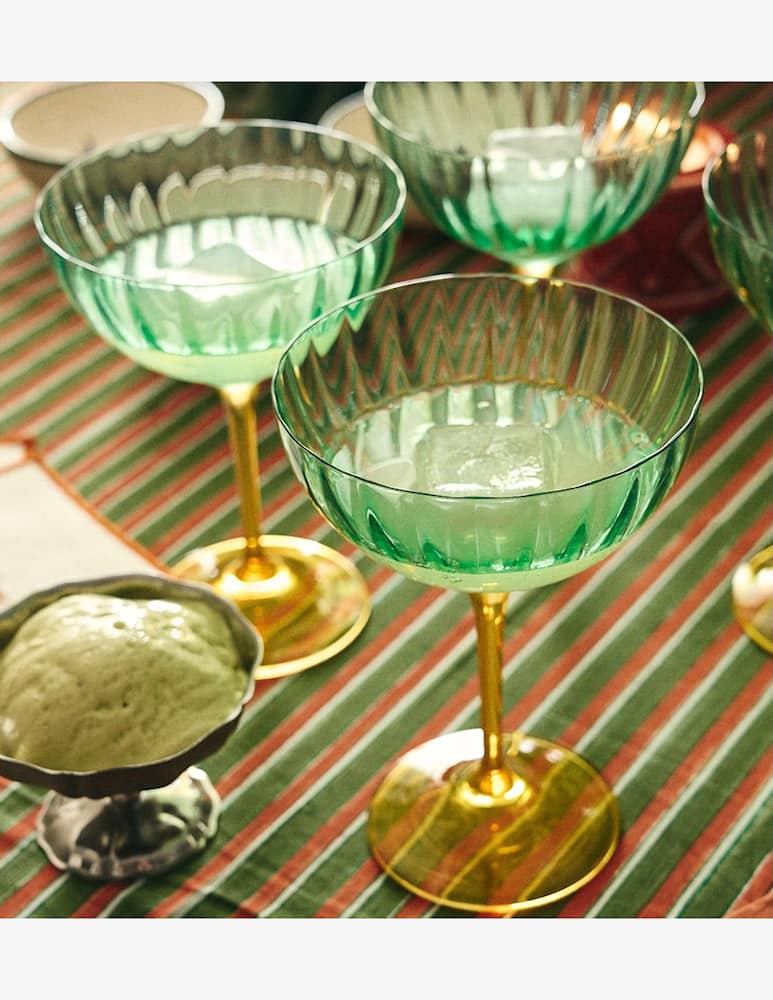 rinascente Anna+Nina Set of 2 Jazzy Orange Champagne Glasses