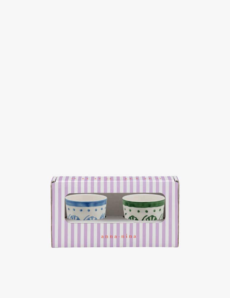 rinascente Anna+Nina Set 2 Tazzine da Caffè Conchiglia Verde/Blu