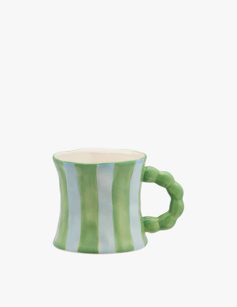 Anna+Nina Blue-Green Striped Mug - picture 1 Anna+Nina Blue-Green Striped Mug - picture 1