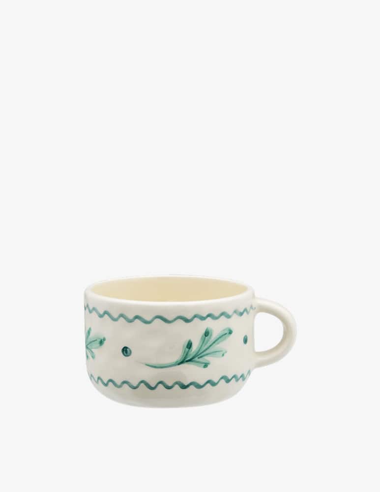 rinascente Anna+Nina Green Leaf Cappuccino Mug