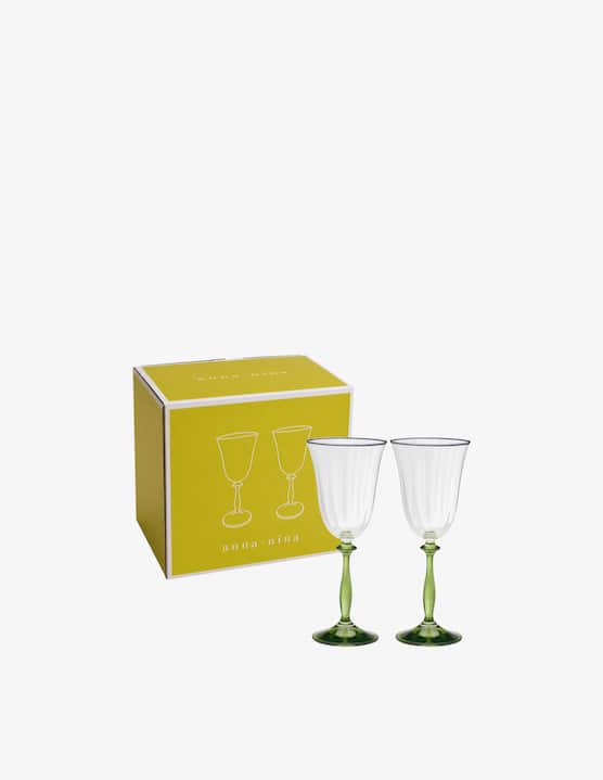 Anna+Nina - Freya Optic Bicchiere Vino Set 2pz - €29,95